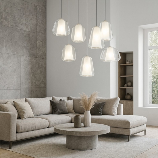 Lampadario moderno double skin oro top light