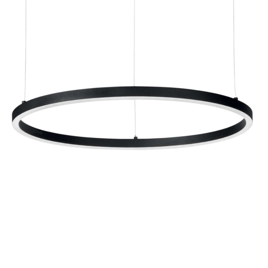 Lampadario particolare ideal lux oracle slim nero sp d090 round led 51w 3000k