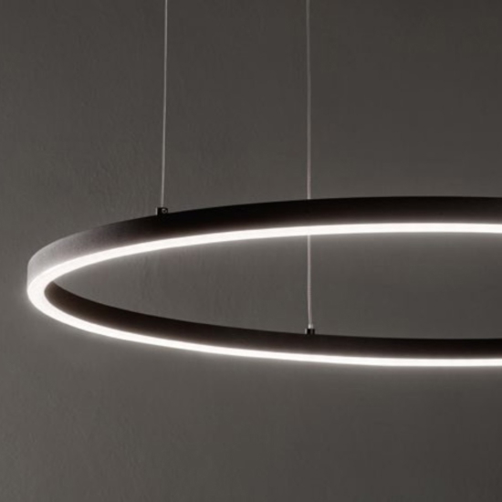 Lampadario particolare ideal lux oracle slim nero sp d090 round led 51w 3000k