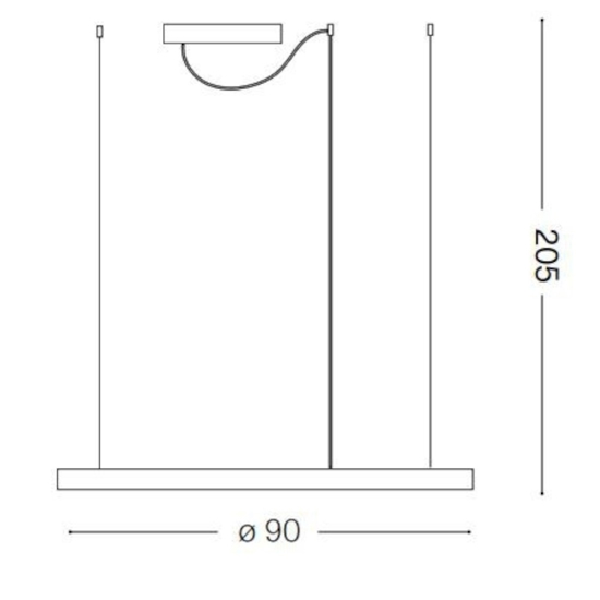 Lampadario particolare ideal lux oracle slim nero sp d090 round led 51w 3000k
