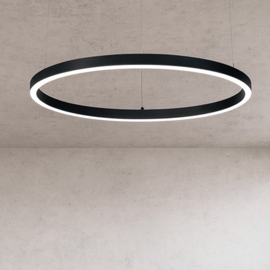 Ideal lux oracle slim sp d070 nero round lampadario led 38w 3000k