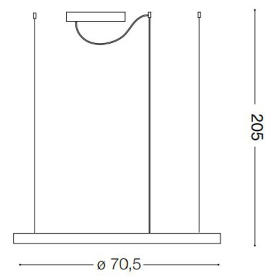 Ideal lux oracle slim sp d070 nero round lampadario led 38w 3000k