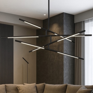Lampadario led 3000k nero per soggiorno moderno
