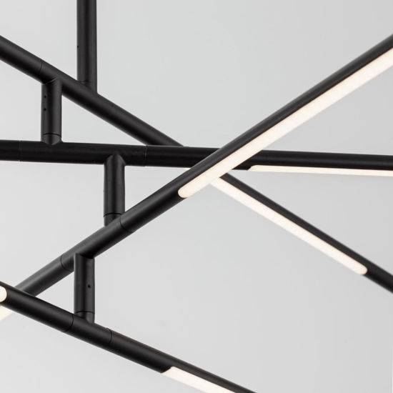 Lampadario led 3000k nero per soggiorno moderno