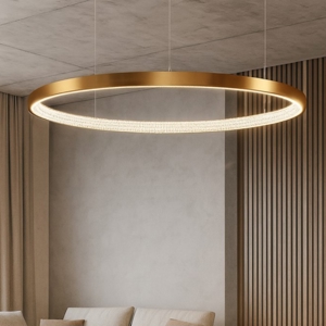 Lampadario cerchio moderno 80cm oro led per salotto