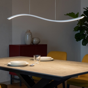 Lampadario moderno led 3000k 4000k bianco vivida lil wave
