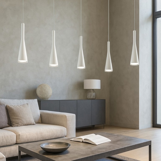 Lampadario design moderno bianco vivida twist led 18w 3000k