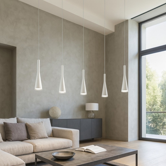 Lampadario design moderno bianco vivida twist led 18w 3000k