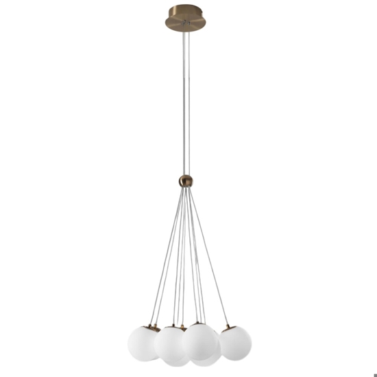Lampadario con pendenti vetro bianco oro rosa vivida pearl