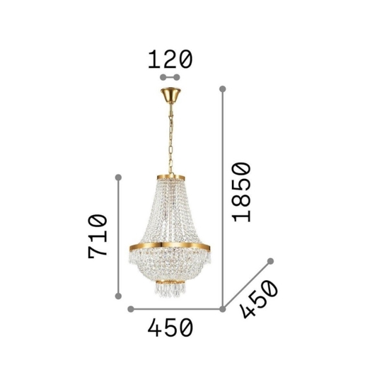 Caesar sp9 lampadario di cristallo ideal lux
