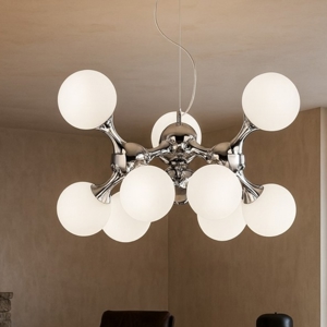 Visualizza i dettagli per Lampadario particolare nodi sp9 bianco ideal lux design cromo Lampadario particolare nodi sp9 bianco ideal lux design cromo
