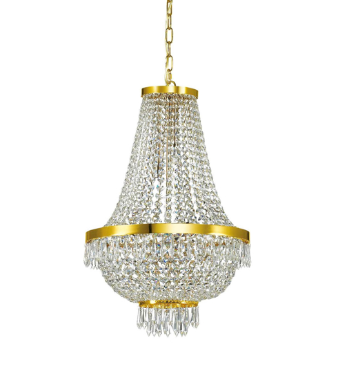 Caesar sp9 ideal lux lampadario oro cristalli trasparenti