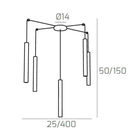 Top light round tube lampadario moderno cilindri nero