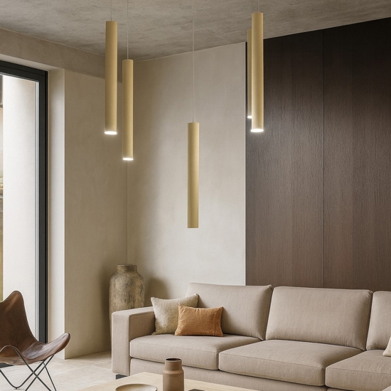 Toplight round tube lampadario sabbia per soggiorno moderno