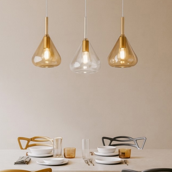 Lampadario per soggiorno top light kona oro ambra