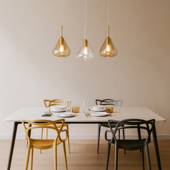 Lampadario per soggiorno top light kona oro ambra