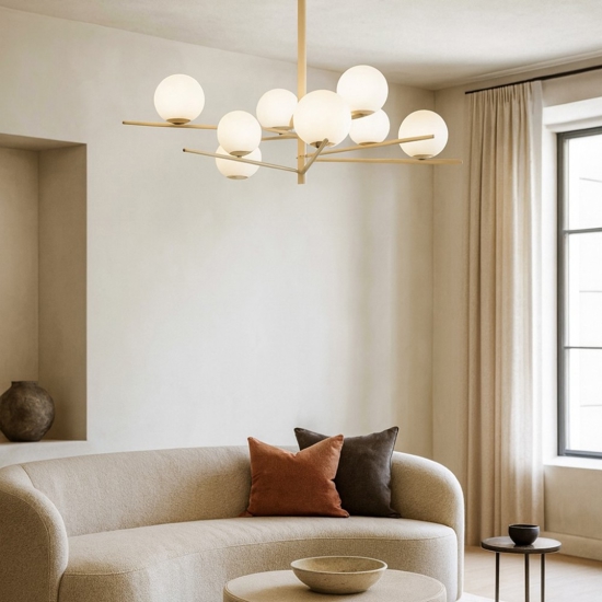 Lampadario moderno tortora per soggiorno top light boomerang