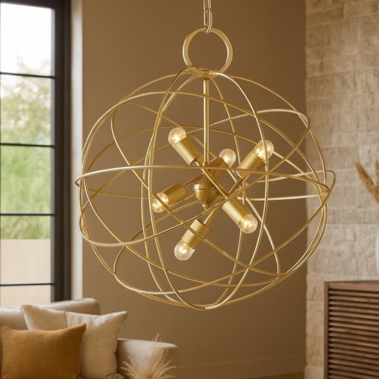 Ideal lux konse oro sp6 lampadario design particolare per soggiorno