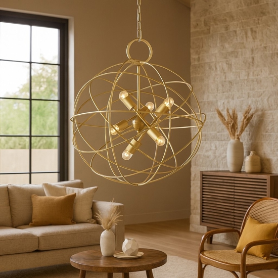 Ideal lux konse oro sp6 lampadario design particolare per soggiorno