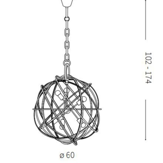 Ideal lux konse oro sp6 lampadario design particolare per soggiorno