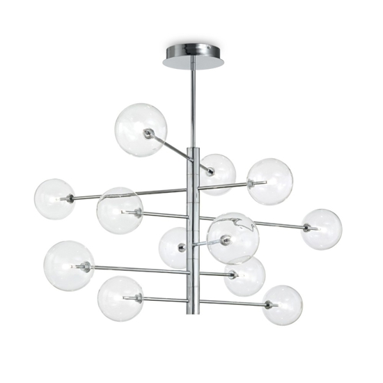 Equinoxe ideal lux sp12 cromo lampadario design moderno soggiorno