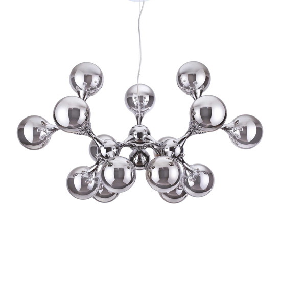 Ideal lux nodi sp15 lampadario moderno cromo sfere vetro
