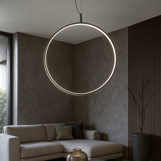 Circus ideal lux lampadario design nero led 33w 3000k