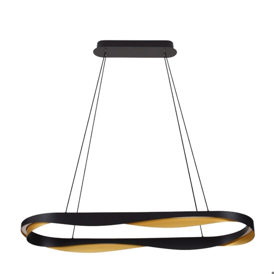 Lampadario ovale nero oro moderno per sala da pranzo