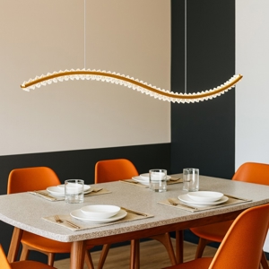 Lampadario di cristallo oro per soggiorno contemporaneo