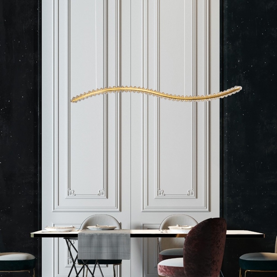 Lampadario di cristallo oro per soggiorno contemporaneo
