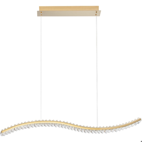 Lampadario di cristallo oro per soggiorno contemporaneo
