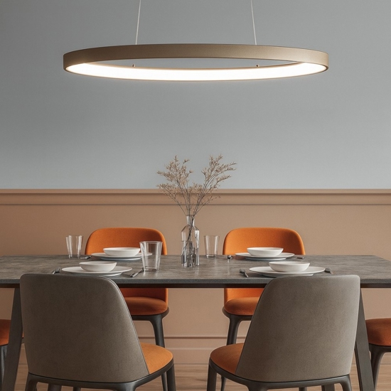 Lampadario ovale moderno vivida lifering-o sabbia led 40w 3000k 4000k