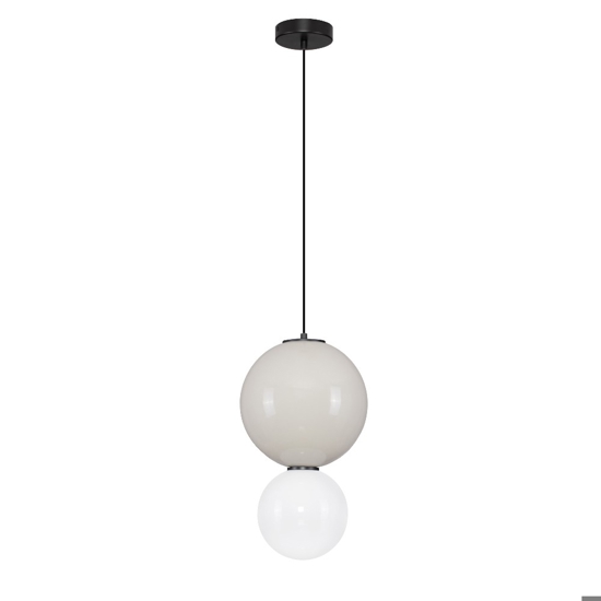 Lampada a sospensione per isola cucina con 2 sfere 25 cm led 3000k