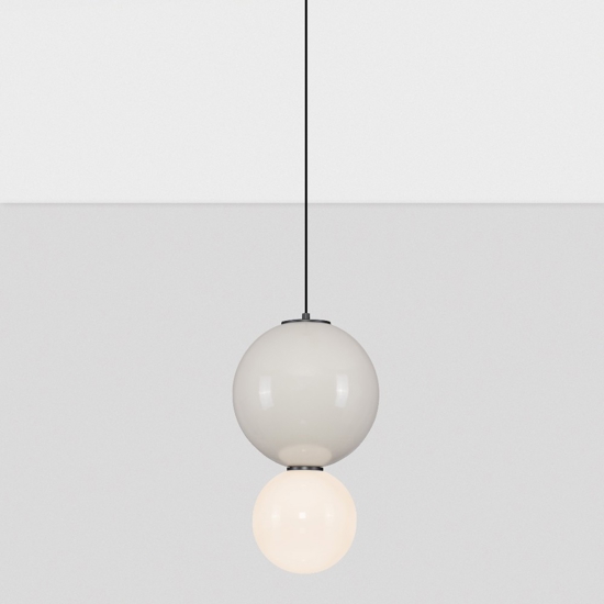 Lampada a sospensione per isola cucina con 2 sfere 25 cm led 3000k