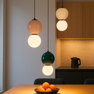 Visualizza i dettagli per Lampadadario da cucina multicolore con 3 luci pendenti led 3000k Lampadadario da cucina multicolore con 3 luci pendenti led 3000k