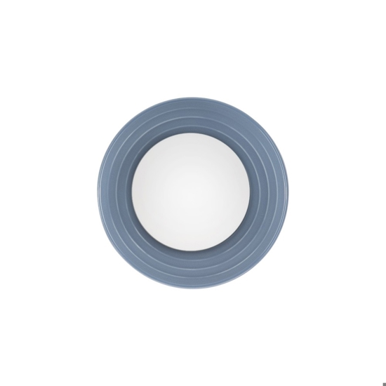Applique da bagno ip44 tondo in ceramica blu e vetro