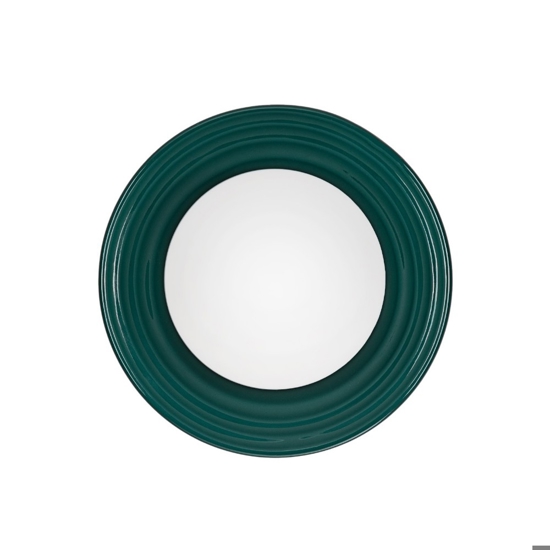 Applique da bagno rotondo ip44 in porcellana verde scanalata