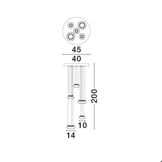 Lampadario moderno design originale in vetro led 3000k
