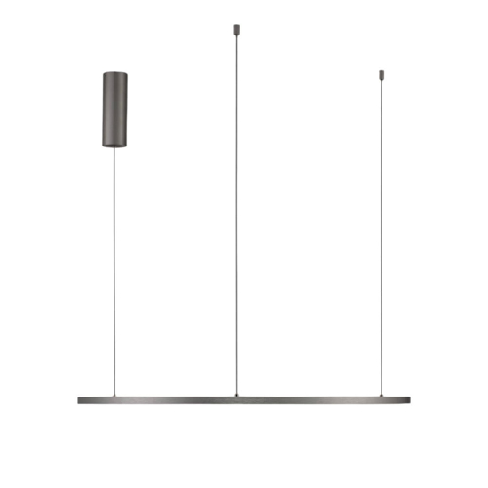 Lampadario moderno cerchio grigio 80cm led 46w 3000k dimmerabile