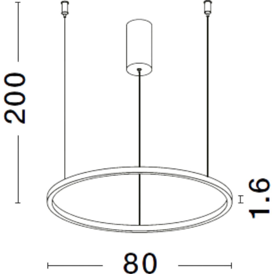 Lampadario moderno cerchio grigio 80cm led 46w 3000k dimmerabile