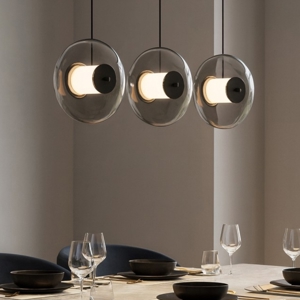 Lampadario moderno led 24w 3000k nero per soggiorno