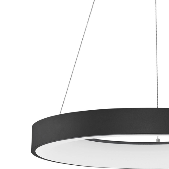Lampadario cerchio nero 60cm moderno led 3000k dimmerabile
