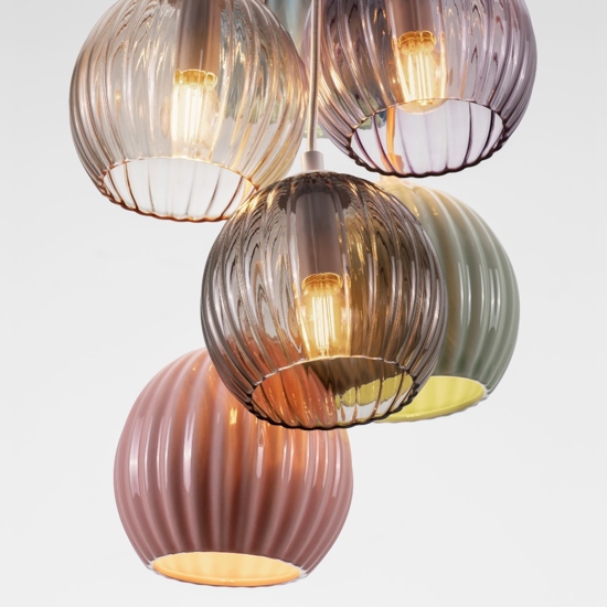 Lampadario da cucina moderna in ceramica e vetro 6 luci
