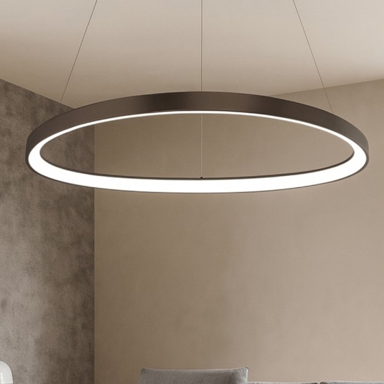 Lampadario vivida lifering bronzo led 60w 3000k 4000k per soggiorno dimmerabile