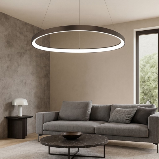 Lampadario vivida lifering bronzo led 60w 3000k 4000k per soggiorno dimmerabile