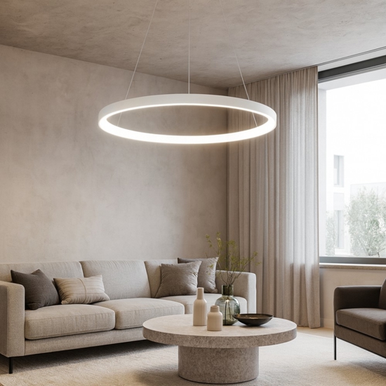 Lampadario rotondo bianco led 60w 3000k 4000k vivida lifering