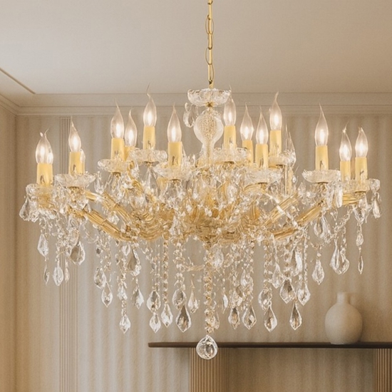 Florian sp18 lampadario oro 18 luci pendenti goccia ideal lux