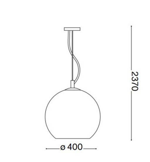 Nemo sp1 d40 ideal lux lampadario boccia di vetro rame specchiato