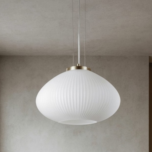 Ideal lux plisse sp1 d35 lampadario in vetro bianco