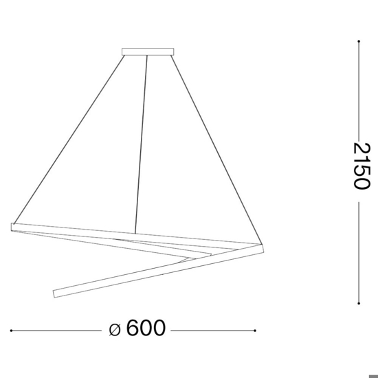 Oz sp d60 on-off nero ideal lux lampadario led 47w 3000k